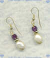 Freshwater pearls, Amethyst and 14K Gold fill Earrings - Click for a larger picture