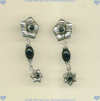 Post earrings with black onyx gemstones and handmade sterling silver. - Click for a larger picture