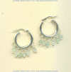 Peruvian opal gemstones and handmade sterling silver hoop earrings with ruffle edge. - Click for a larger picture