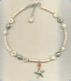 Thai Hill Tribe Silver (95%), Sterling Silver, Shell and Strawberry Quartz Necklace - Click for a larger picture