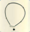 Hematite and Sterling Silver Anklet with Heart Dangle - Click for a larger picture