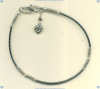 Hematite and Silver Anklet with Celestial Heart Charm Dangle.
 - Click for a larger picture