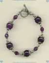 Bali sterling silver bead, Bali sterling silver toggle, 10 mm round Amethyst and 6 mm faceted round Amethyst Bracelet - Click for a larger picture