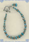 Bali sterling silver beads and Turquoise Bracelet - Click for a larger picture