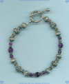 Bali sterling silver and Amethyst Bracelet - Click for a larger picture