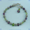 Amethyst, Periodot and Sterling silver Bracelet - Click for a larger picture