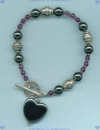 Amethyst, Hematite and Sterling silver Bracelet - Click for a larger picture
