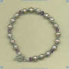 Sterling silver, Freshwater pearls and Amethyst Bracelet - Click for a larger picture