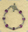 Faceted Amethyst Quartz, Lavender Chalcedony and Sterling Silver Bracelet - Click for a larger picture
