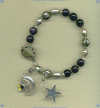 Blue goldstone, Iolite and Bali sterling silver Bracelet - Click for a larger picture