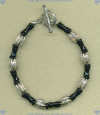 Black onyx and Thai Hill Tribe silver Bracelet - Click for a larger picture