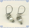 Bali sterling silver, leverback and 6 mm freshwater pearl Earrings - Click for a larger picture