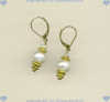 24K gold vermeil,14K gold filled, Pearl and leverback ear wire Earrings - Click for a larger picture