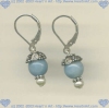 sterling silver, amazonite, pearl and Bali sterling silver bead Earrings - Click for a larger picture