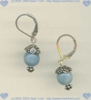 Bali sterling beads, amazonite and sterling silver leverback ear wire Earrings - Click for a larger picture