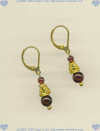 Garnet, 12k gold filled, 24K vermeil and leverback Earrings - Click for a larger picture