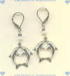 Sterling silver leverback ear wires, 3 mm faceted iolite and 3 mm freshwater pearl Earrings - Click for a larger picture