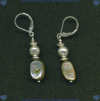 Leverback earrings with Abalone shell nuggets and hand made Bali sterling silver beads. - Click for a larger picture