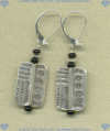 Black onyx and Thai Hill Tribe silver Earrings - Click for a larger picture