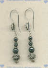 Hematite and Bali sterling silver Earrings - Click for a larger picture