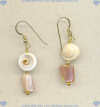 14K/Gold Fill, 24K vermeil and Shell Earrings - Click for a larger picture