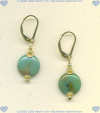 Turquoise Gemstones and Gold Fill Leverback Earrings. - Click for a larger picture