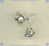Freshwater Pearl and Thai Hill Tribe Silver Rose Earrings. - Click for a larger picture