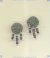 Amethyst gemstones ahd hand made sterling silver post earrings. - Click for a larger picture