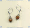 Handmade sterling silver leverback earrings with red jasper semi-precious gemstones. - Click for a larger picture