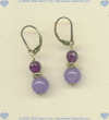 Leverback earrings with 6 mm faceted amethyst and 8 mm round lavender jade semi-precious gemstones, and 14K/gold fill beads 
and earwires. - Click for a larger picture
