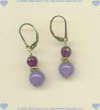 Leverback earrings with 6 mm faceted amethyst and 8 mm round lavender jade semi-precious gemstones, and 14K/gold fill beads
and earwires. - Click for a larger picture