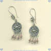 Handmade sterling silver leverback earrings with faceted tourmaline gemstone dangles. - Click for a larger picture
