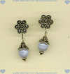 Sterling silver handmade silver post earrings with blue lace agate gemstones. - Click for a larger picture