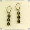 Leverback earrings with faceted round smoky quartz gemstones and 14K/gold fill beads. - Click for a larger picture