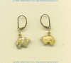 Fossil coral Zuni bear 14k gold fill leverback earrings.				
 - Click for a larger picture