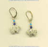 Fossil coral Zuni bear 14K gold fill leverback earrings with lapis lazuli and turquoise heishi gemstone accents.				
 - Click for a larger picture