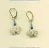 Fossil coral Zuni bear 14K gold fill leverback earrings with lapis lazuli and turquoise heishi gemstone accents.				
 - Click for a larger picture