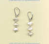 Pink keshi pearl and hand made Thai Hill Tribe silver leverback earrings. - Click for a larger picture