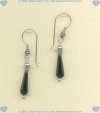 Hand made black onyx teardrop earrings with sterling silver French hook earwires. - Click for a larger picture