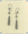 Hand made sterling silver dangle earrings with rope and wire design beads. - Click for a larger picture