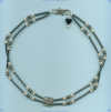 Freshwater pearls, hematite and Bali sterling silver Necklace - Click for a larger picture