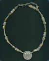 Thai Hill Tribe silver (95% silver), Bali silver (92.5% silver), Moonstone and Abalone Necklace - Click for a larger picture