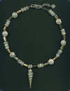 Thai Hill Tribe silver (95%), Bali sterling silver (92.5%), Moonstone and Abalone Necklace - Click for a larger picture
