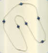 Silver Rolo Chain with Lapis Lazuli Gemstone Stations Necklace. - Click for a larger picture