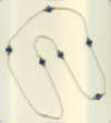 Silver Rolo Chain with Lapis Lazuli Gemstone Stations Necklace. - Click for a larger picture