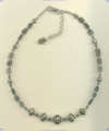 Pierced Sterling Silver Bead and Laboradite Gemstone Necklace. - Click for a larger picture