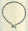 Hematite, Venician Glass Key and Sterling Silver Necklace. - Click for a larger picture