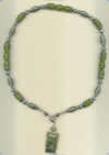 Olive Stone and Sterling Silver Changeable Necklace with Jasper Pendant. - Click for a larger picture