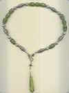 Olive Quartz and Sterling Silver Changeable Necklace with Serpentine Pendant. - Click for a larger picture