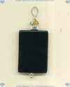 Black onyx, sterling silver, and 14k/gold fill pendant. - Click for a larger picture
